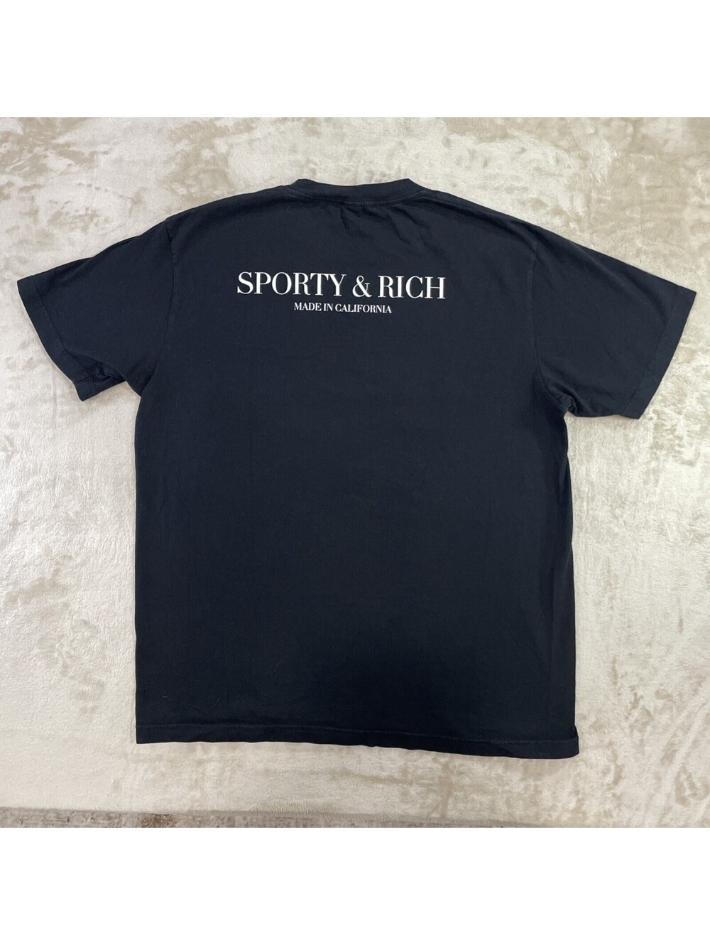 Sporty & Rich Made In California Black T-Shirt Mens Size L - Excellent Condition